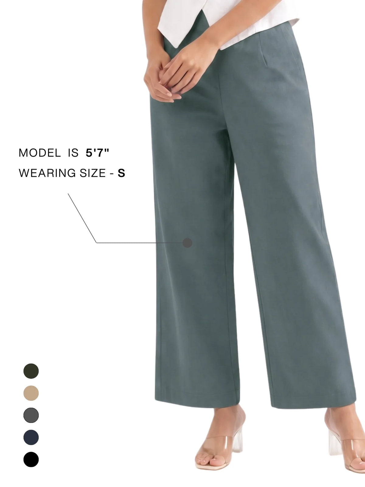 Women Grey Wide Leg Trouser