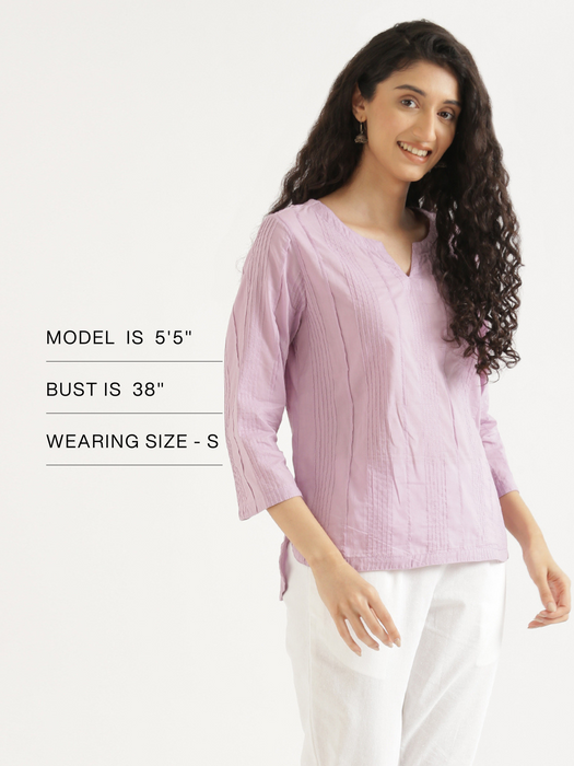 Women Lilac Everyday Cotton Top