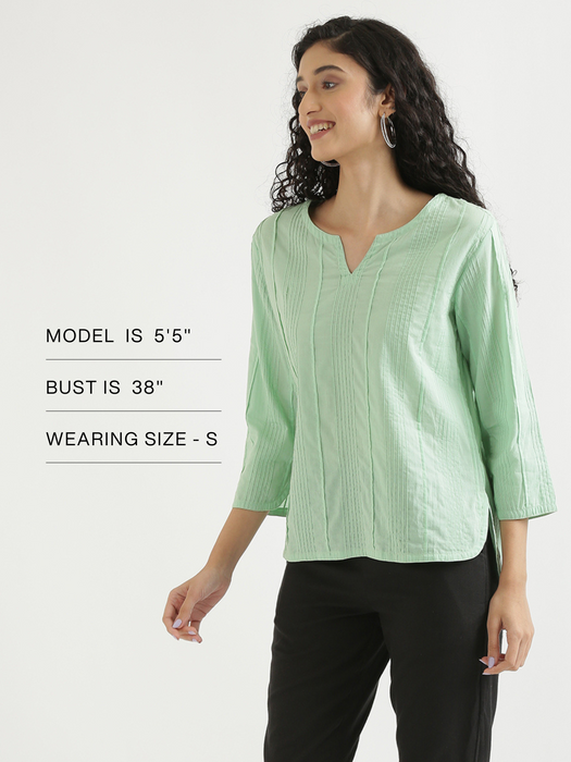Women Mint Green Everyday Cotton Top