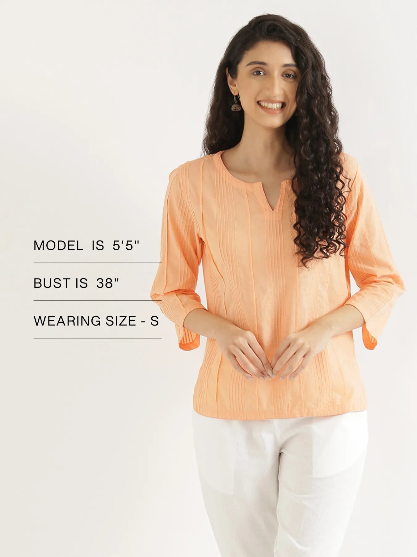 Women Peach Everyday Cotton Top