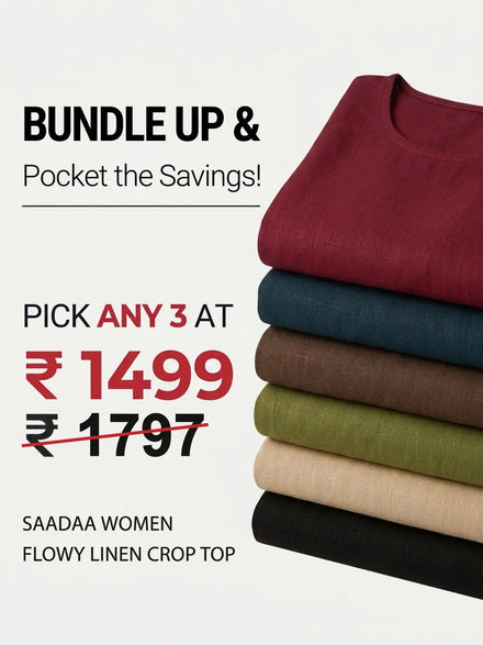Pick Any 3 banner - Pick Any 3 Women Flowy Linen Crop Top