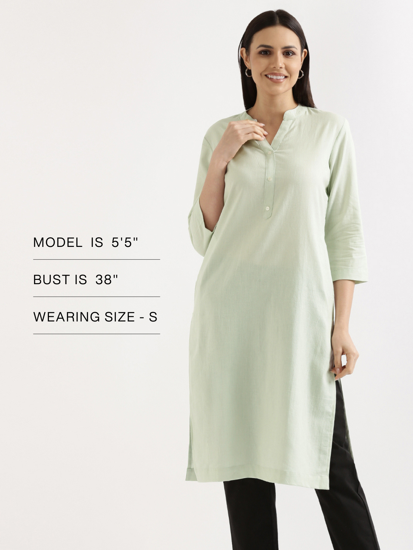 Mint Green Airy Linen Long Kurta