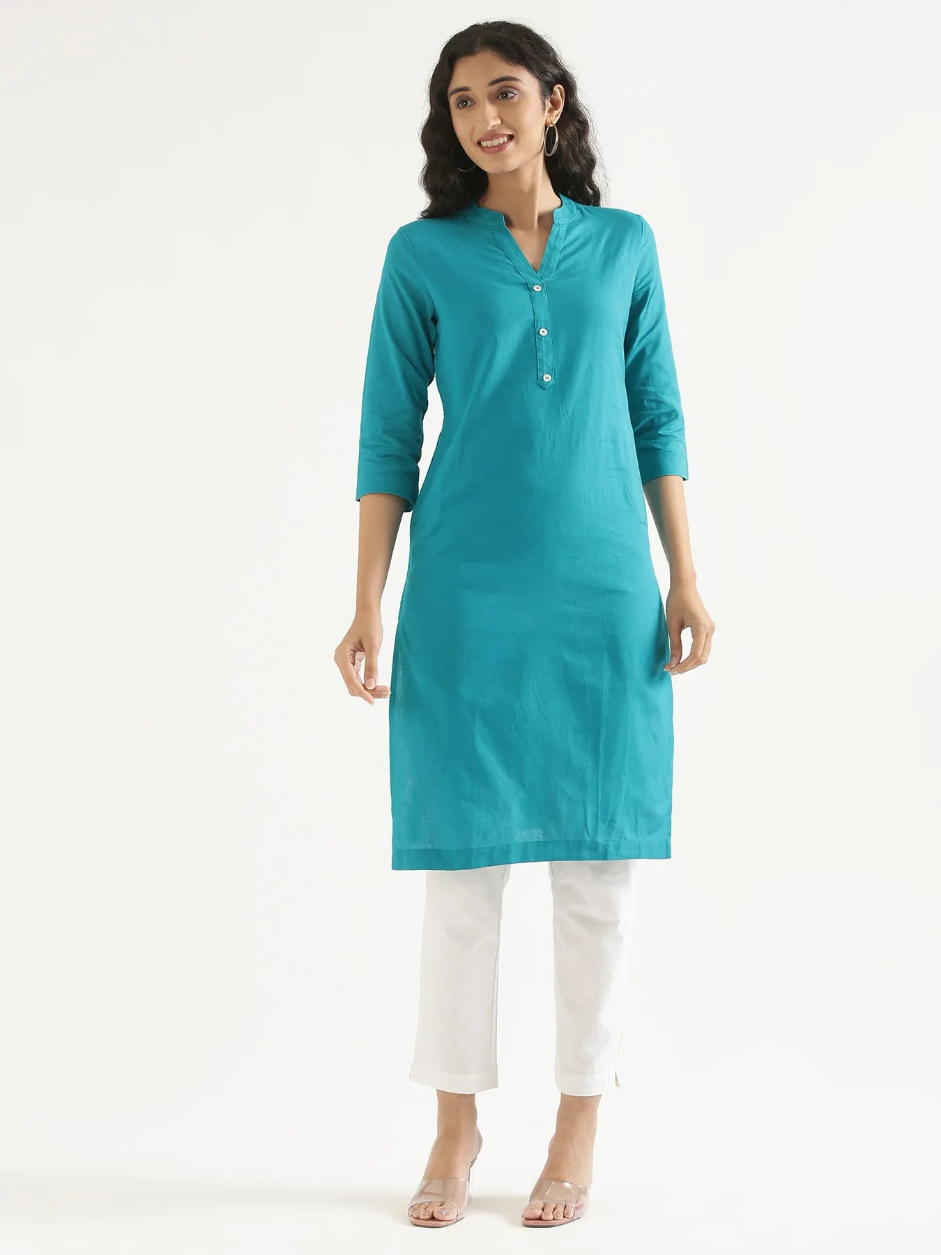 Pick Any 4 Women Airy Linen Long Kurta