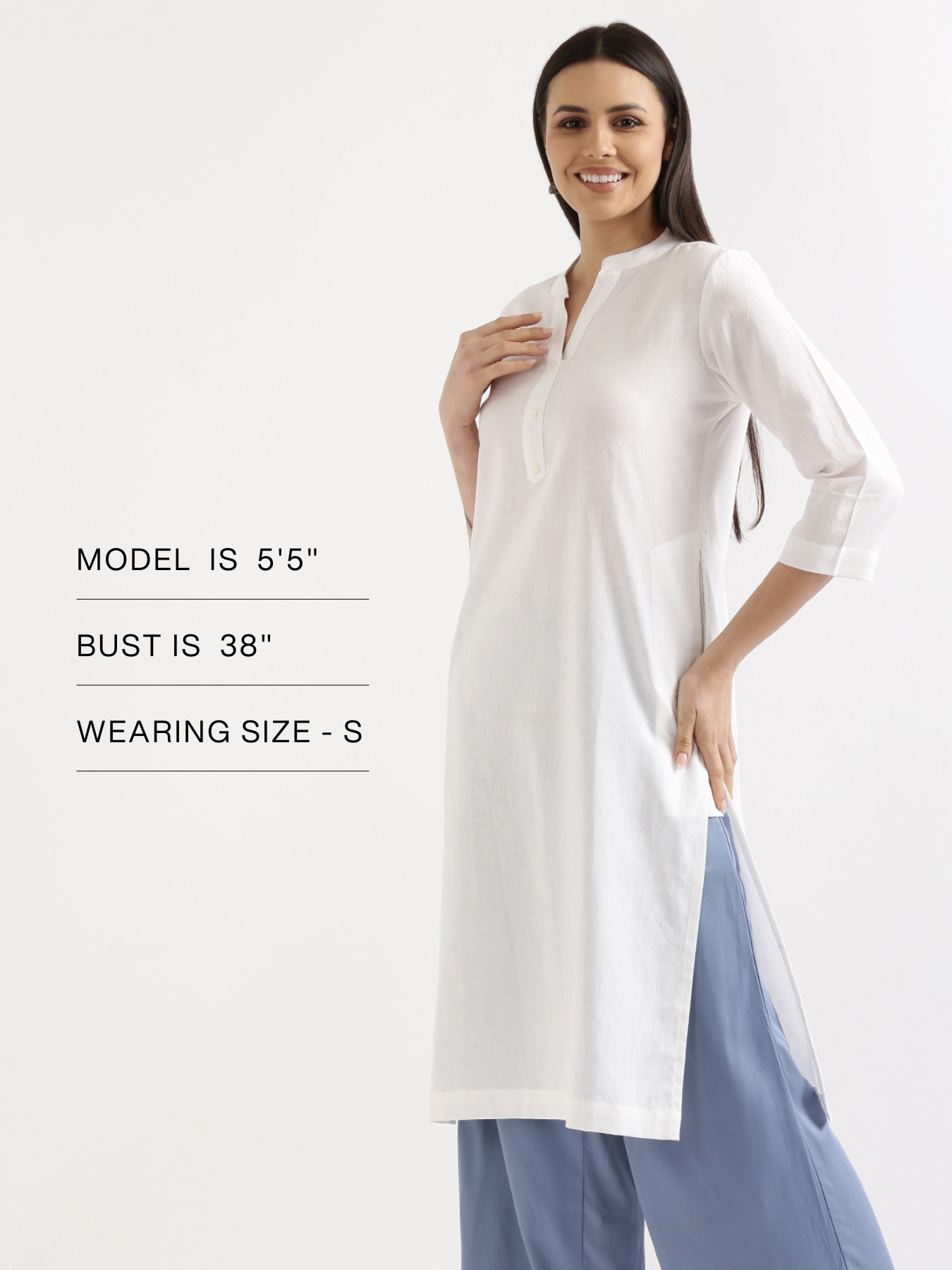 White Airy Linen Long Kurta