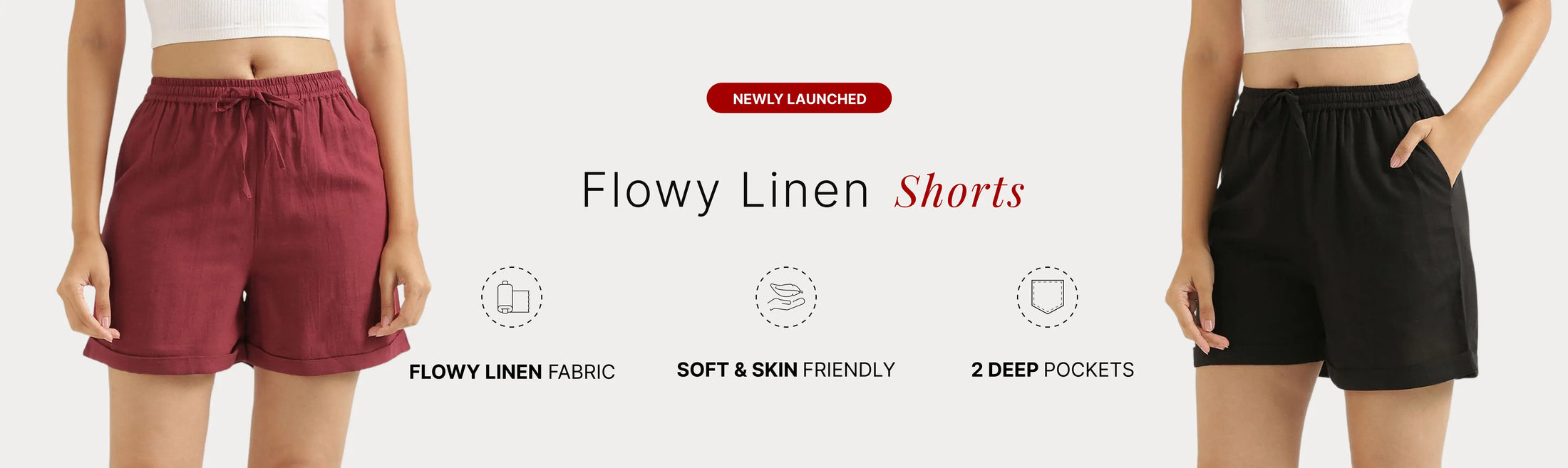 Women Flowy Linen Shorts