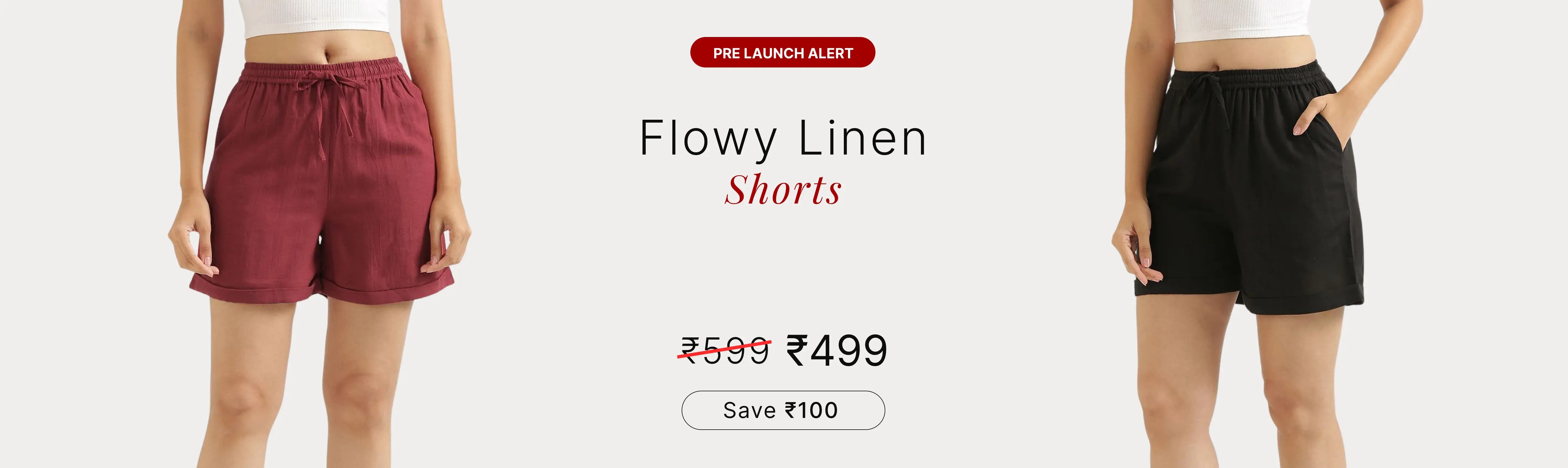 Women Flowy Linen Shorts banner desktop