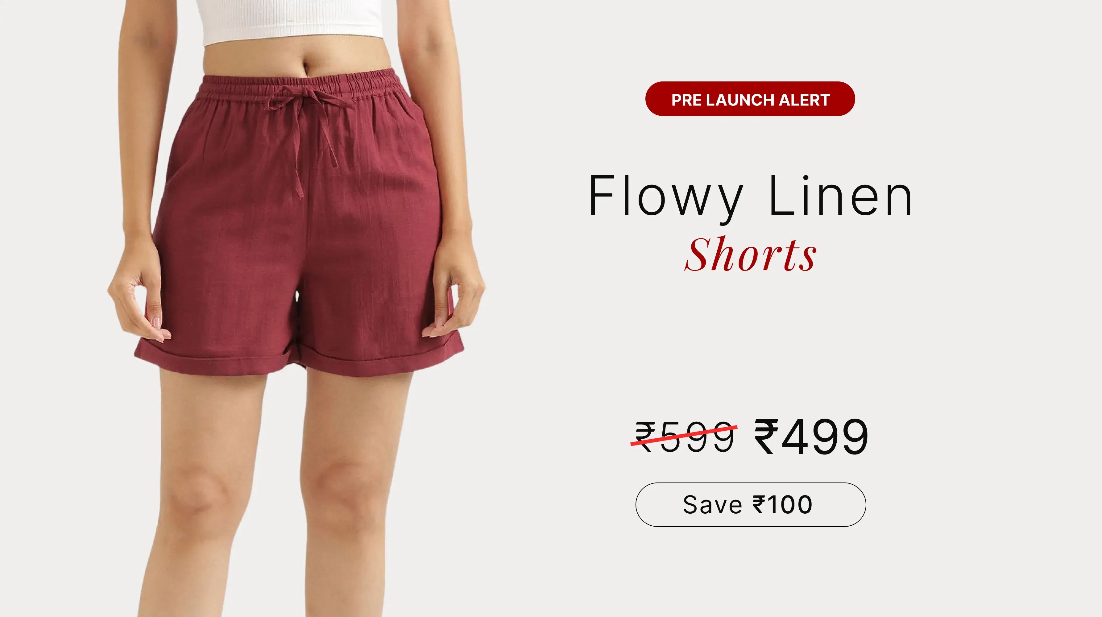 Women Flowy Linen Shorts banner mobile