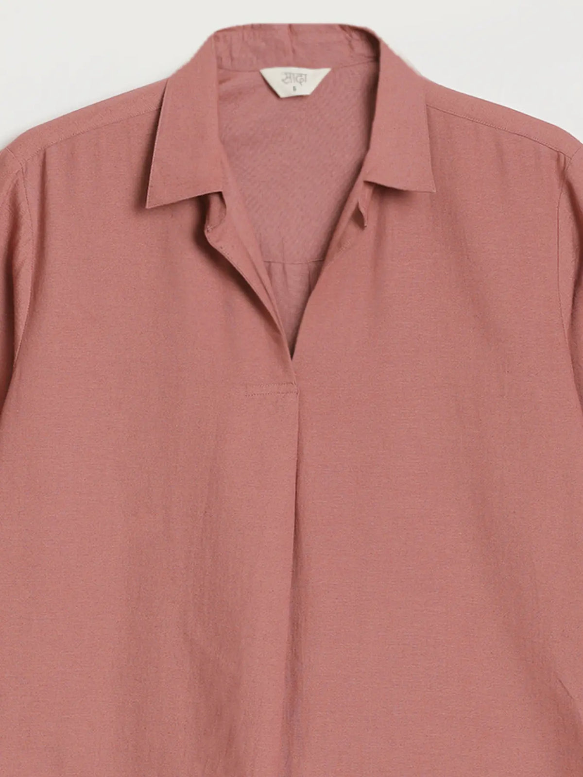 Women Rose Taupe Flowy Linen Pleated Kurta