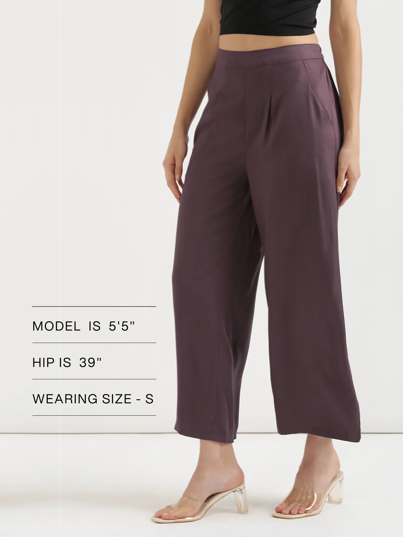 Women Brinjal Viscose Palazzo Pant