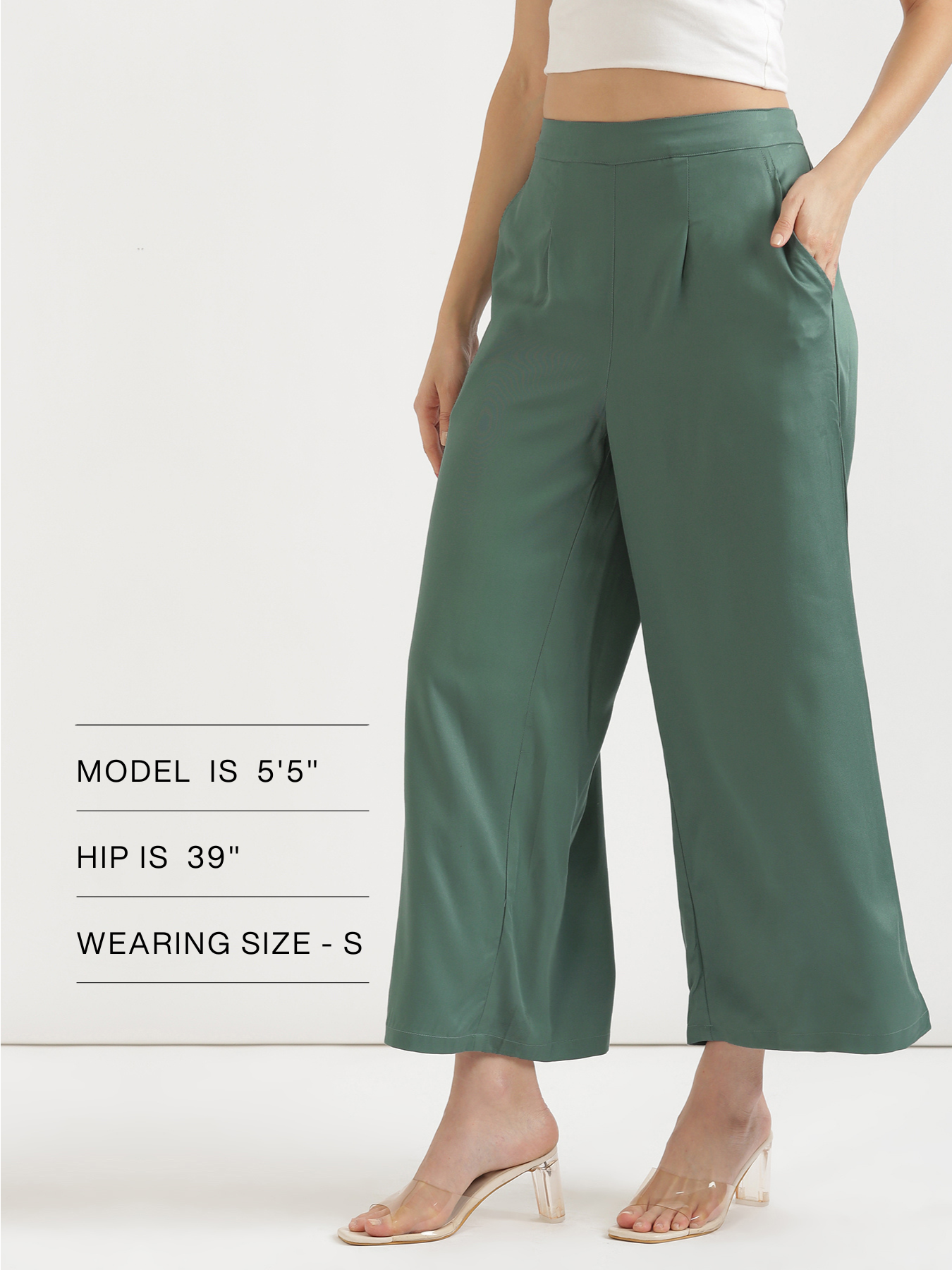 Jade Viscose Palazzo Pants