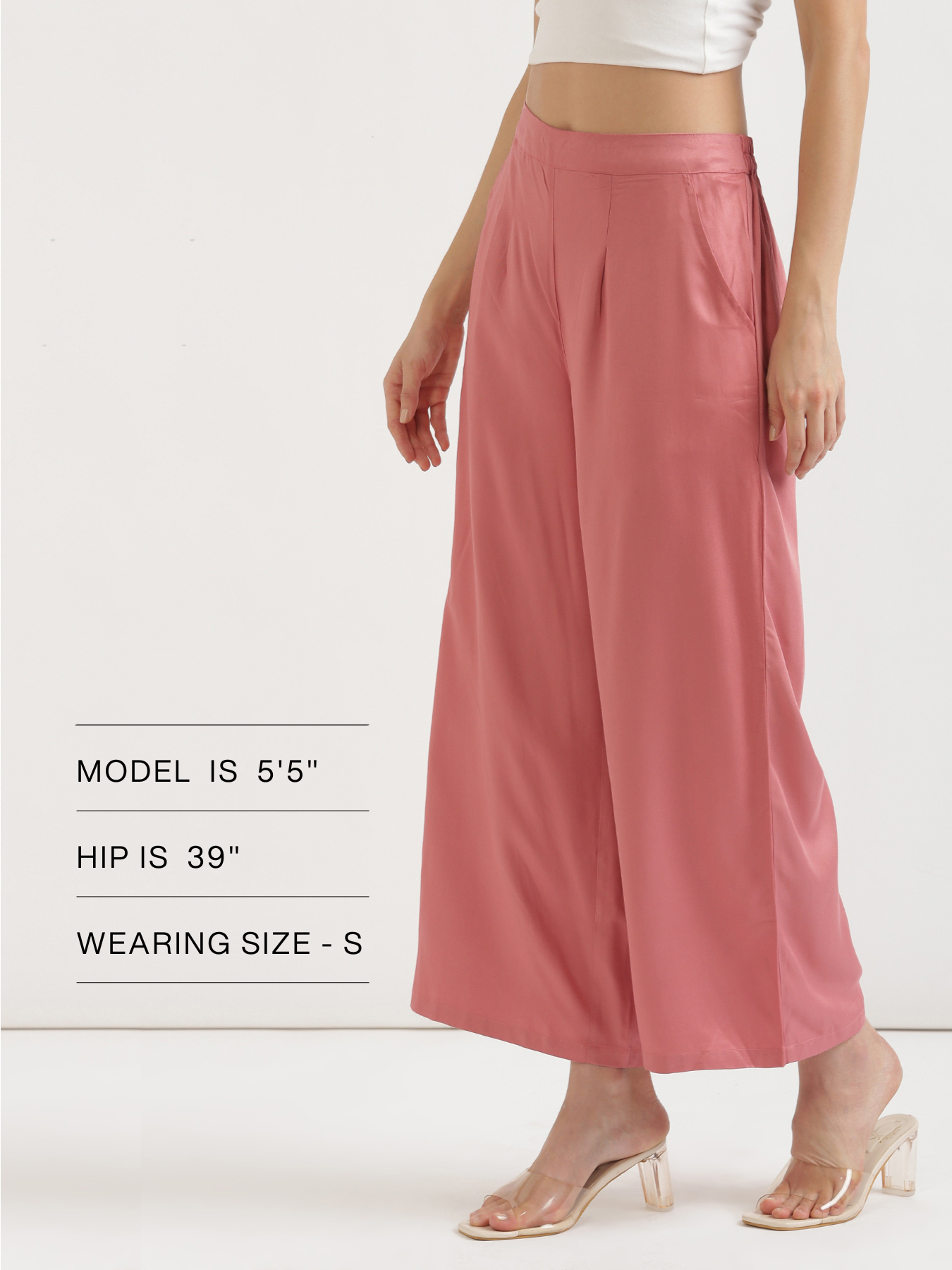 Rose Viscose Palazzo Pants