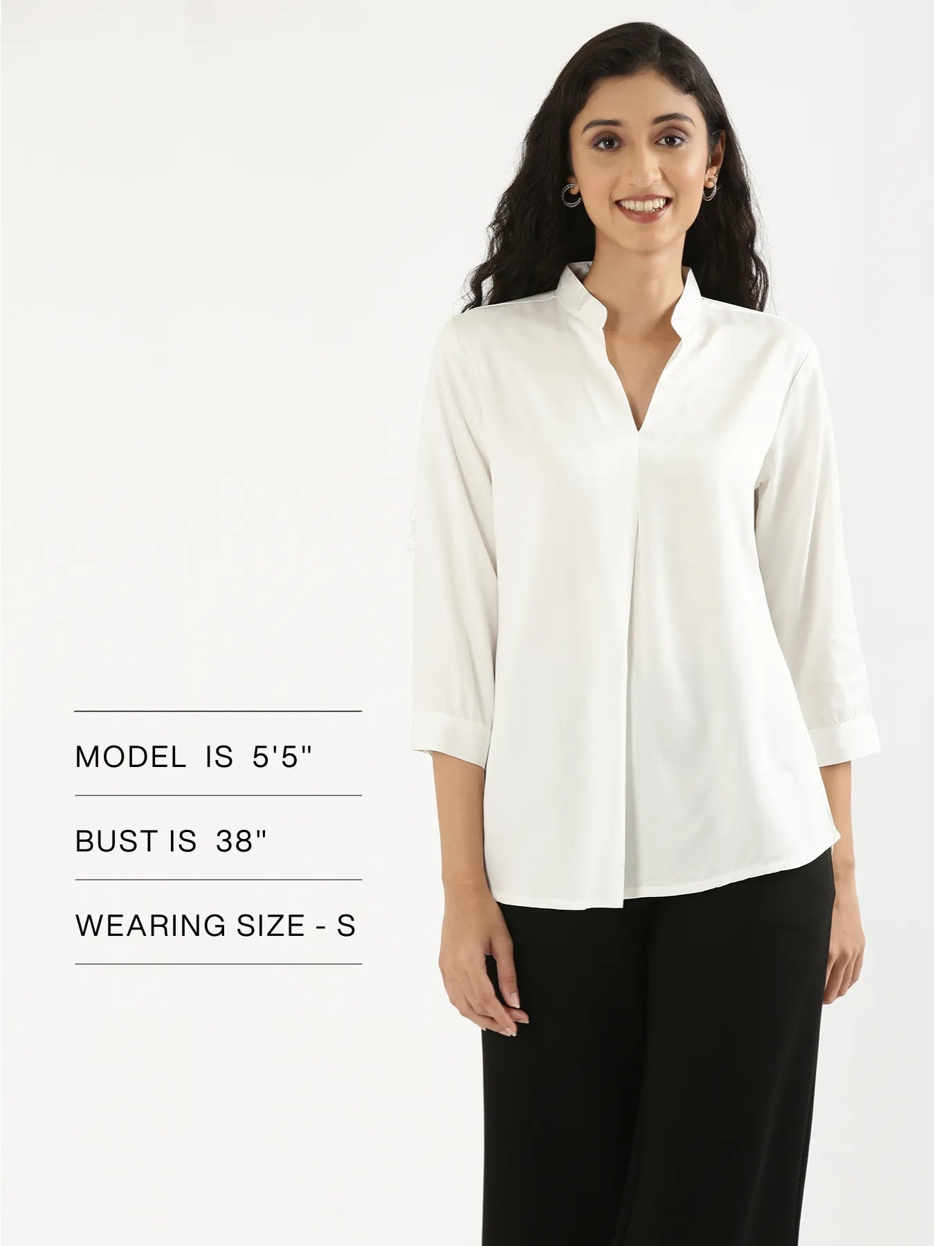 Women White Viscose Pleated Top