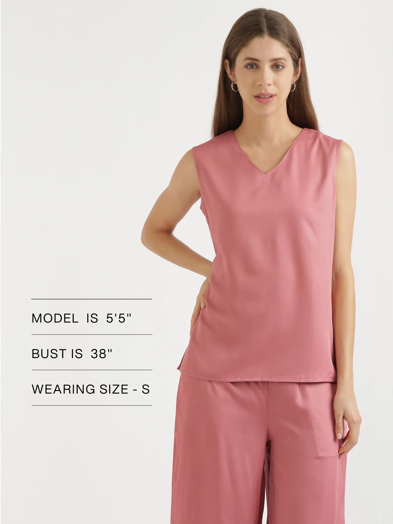 Women Rose V-Neck Sleeveless Top