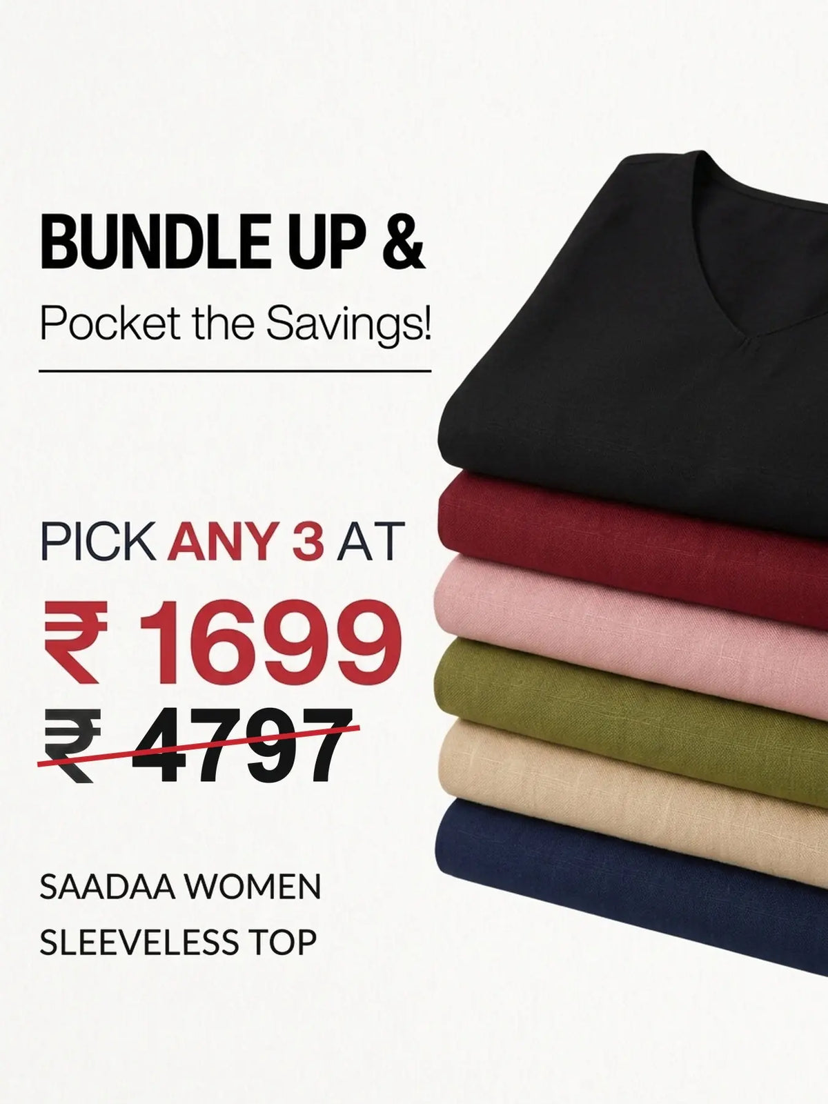 Pick Any 3 banner - Pick Any 3 Women Sleeveless Top