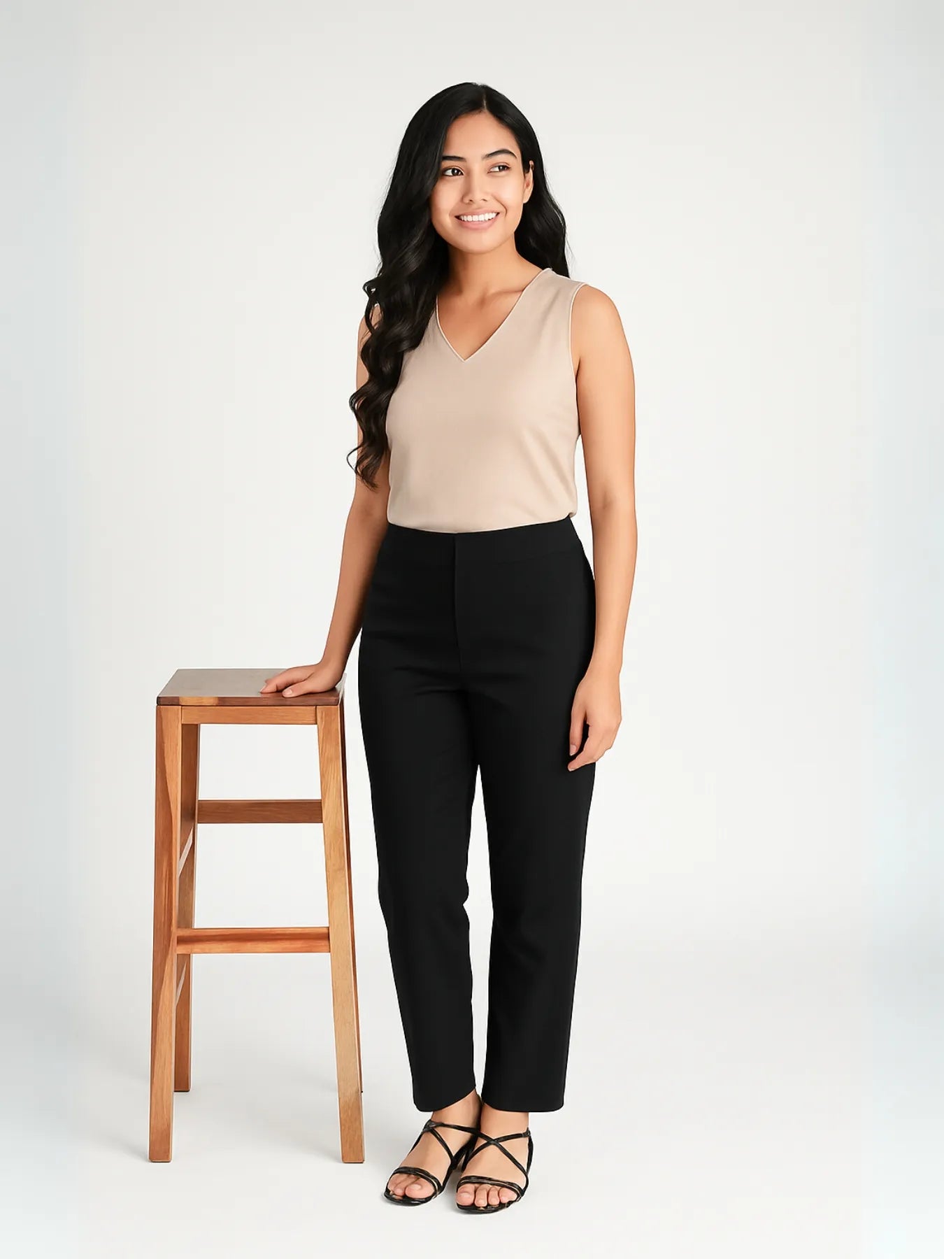 Women Black Straight Fit Formal Pants
