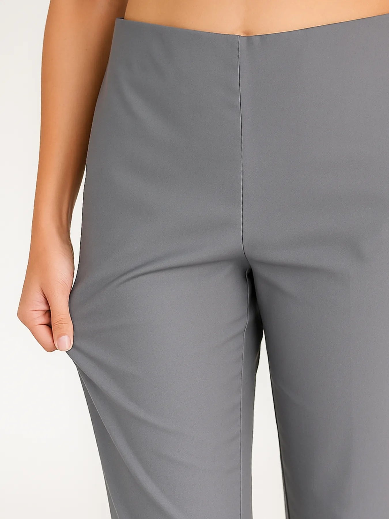 Women German Grey Straight Fit Formal Pants