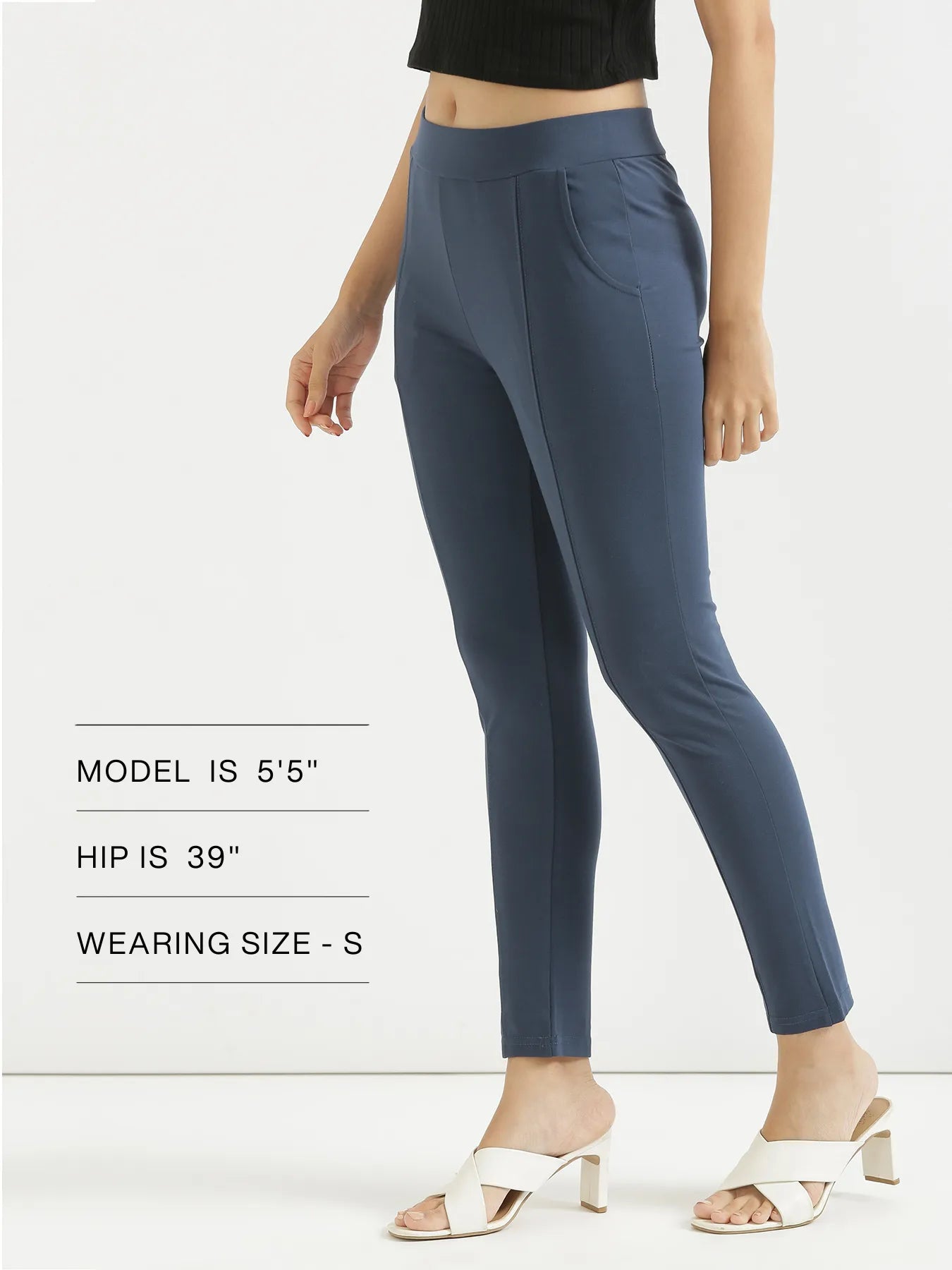 Women Royal Blue 4-Way Stretchable Pants