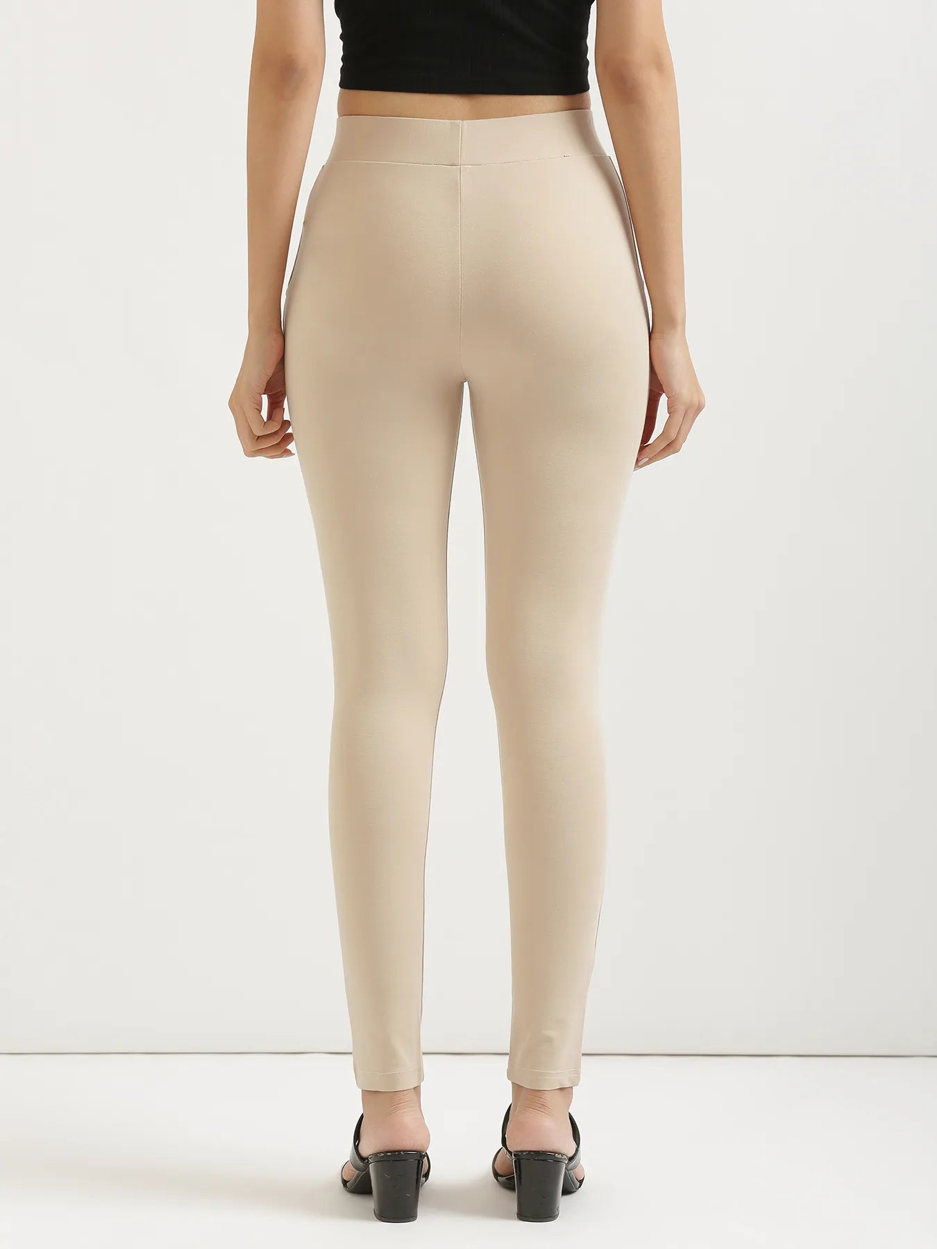 Women Beige 4-Way Stretchable Pants