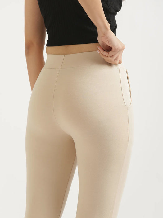 Women Beige 4-Way Stretchable Pants