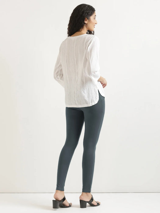 Women Cement Grey 4-Way Stretchable Pants