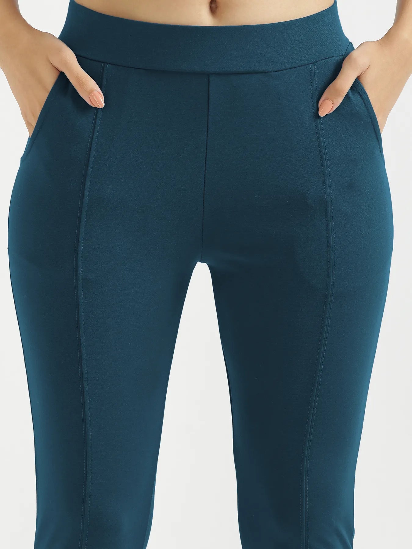 Women Royal Blue 4-Way Stretchable Pants