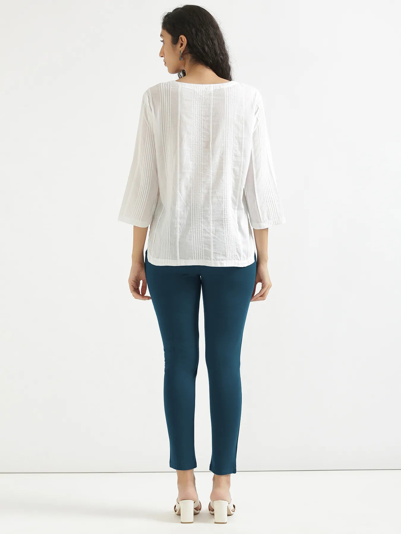 Women Royal Blue 4-Way Stretchable Pants