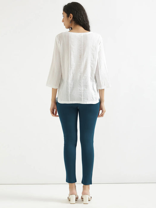 Women Royal Blue 4-Way Stretchable Pants