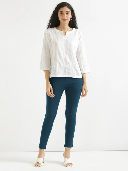 Women Royal Blue 4-Way Stretchable Pants