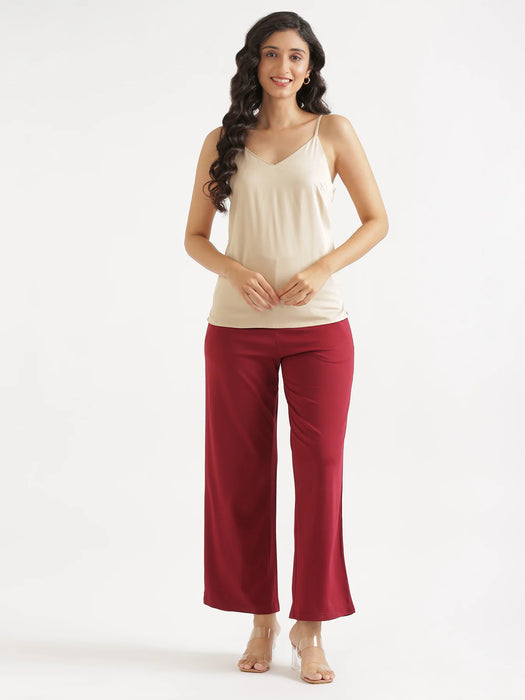 Women Beige Flowy Camisole Top
