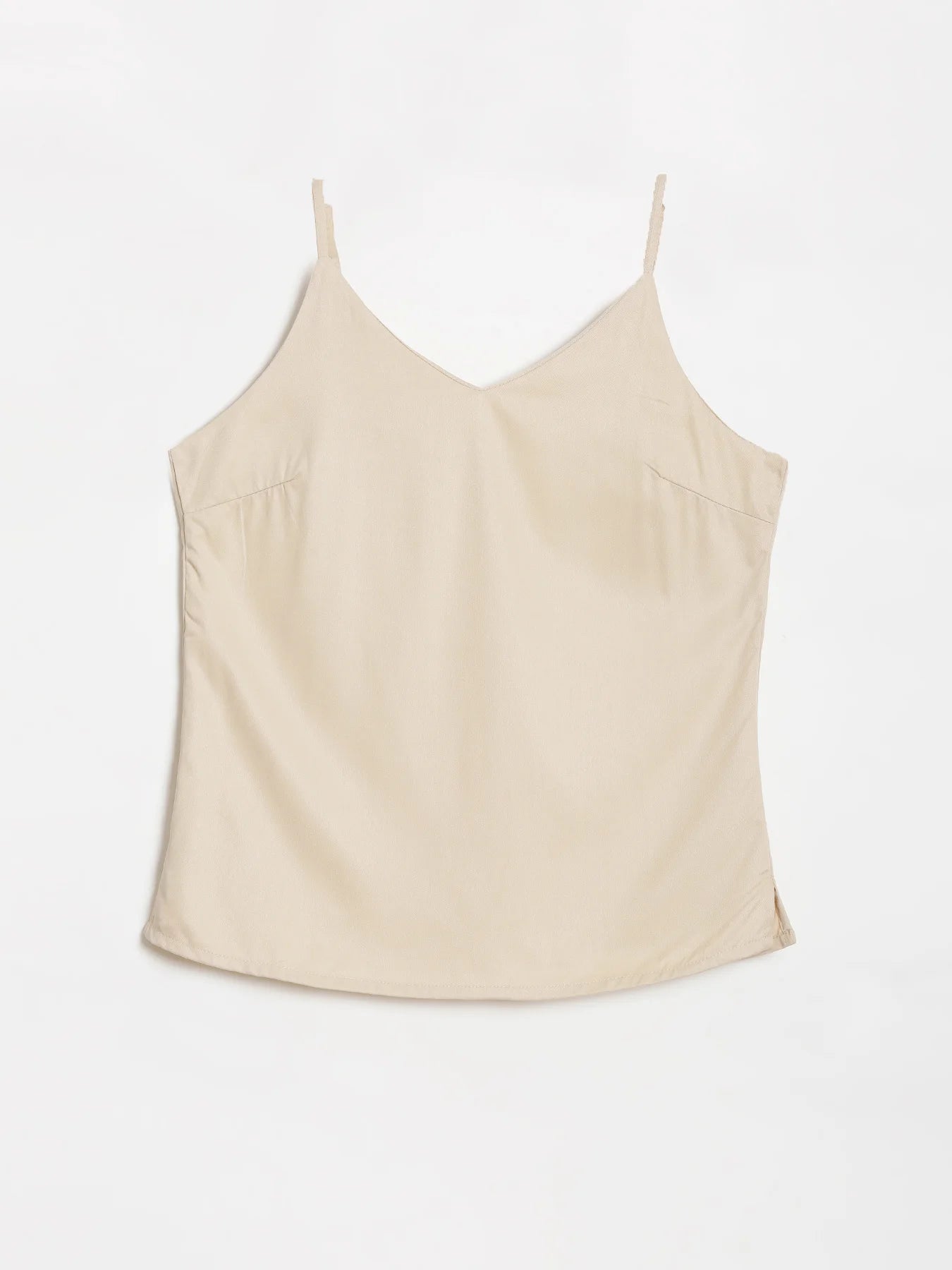 Women Beige Flowy Camisole Top