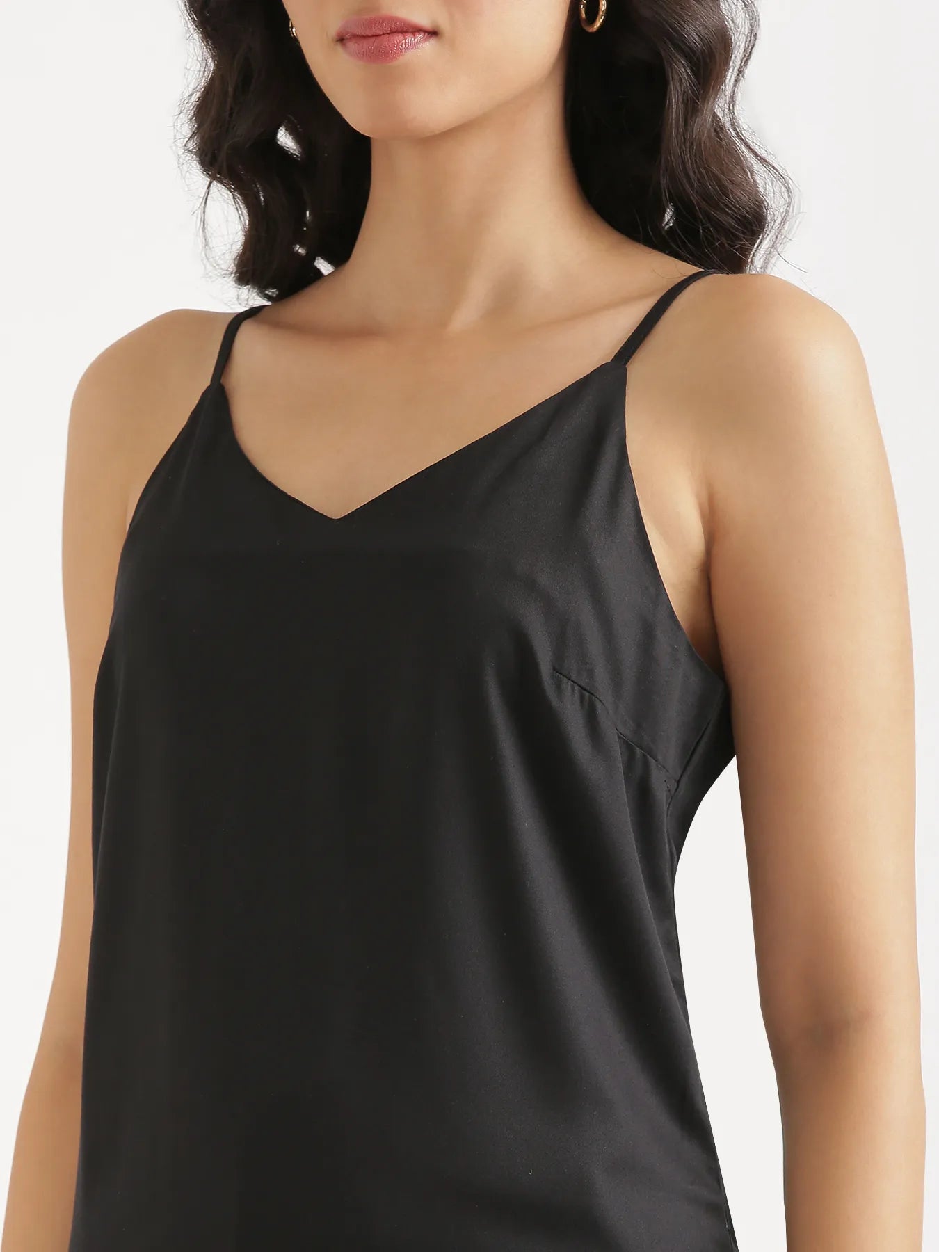 Women Black Flowy Camisole Top