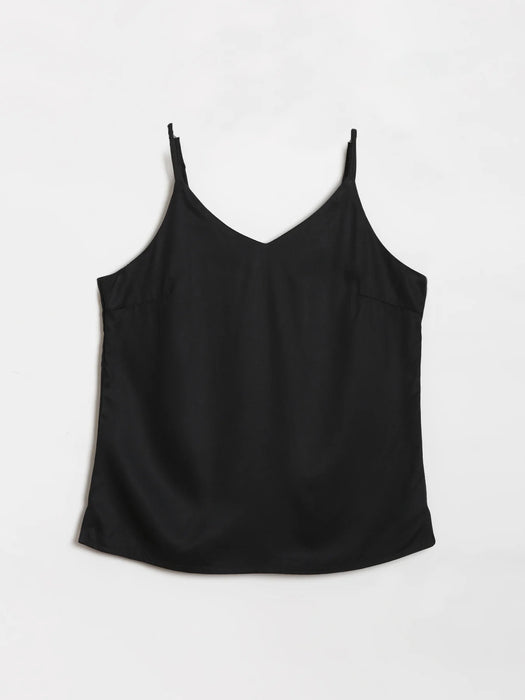 Women Black Flowy Camisole Top