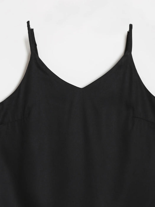 Women Black Flowy Camisole Top