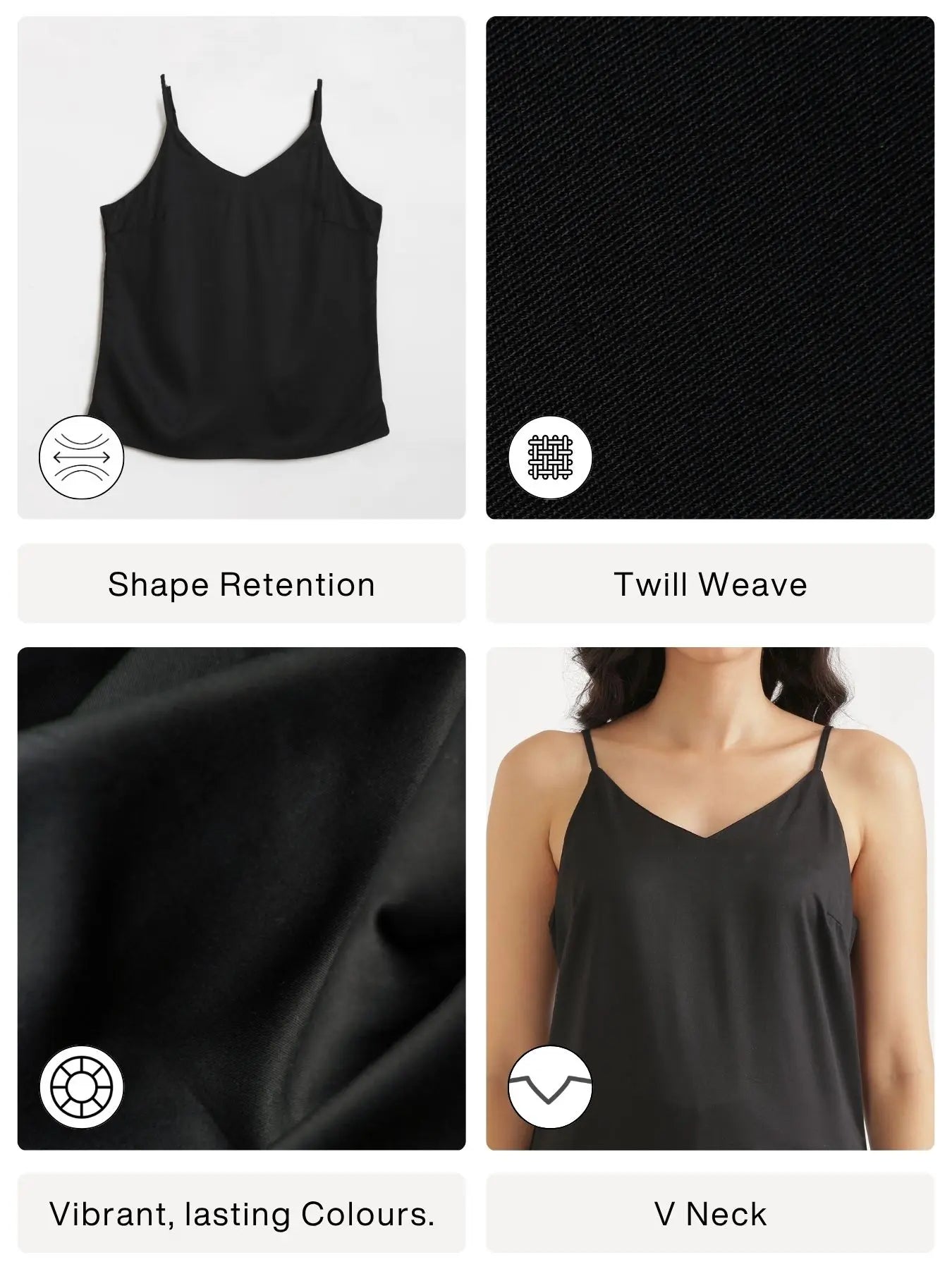 Women Black Flowy Camisole Top
