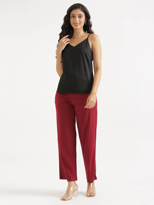 Women Black Flowy Camisole Top