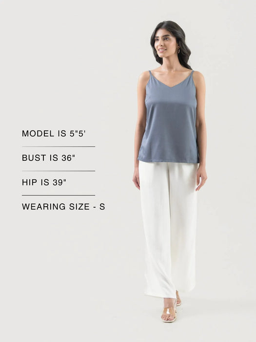 Women Grey Flowy Camisole Top