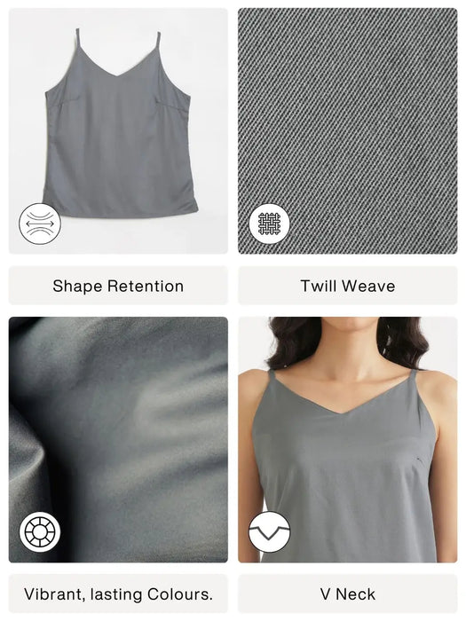 Women Grey Flowy Camisole Top