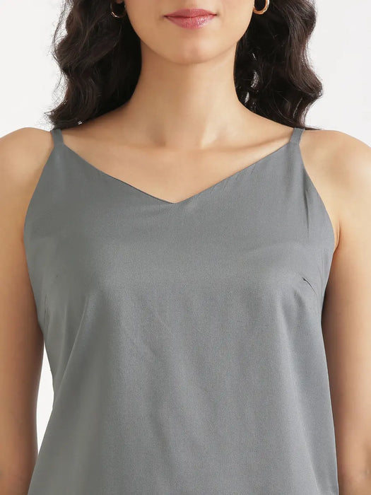 Women Grey Flowy Camisole Top
