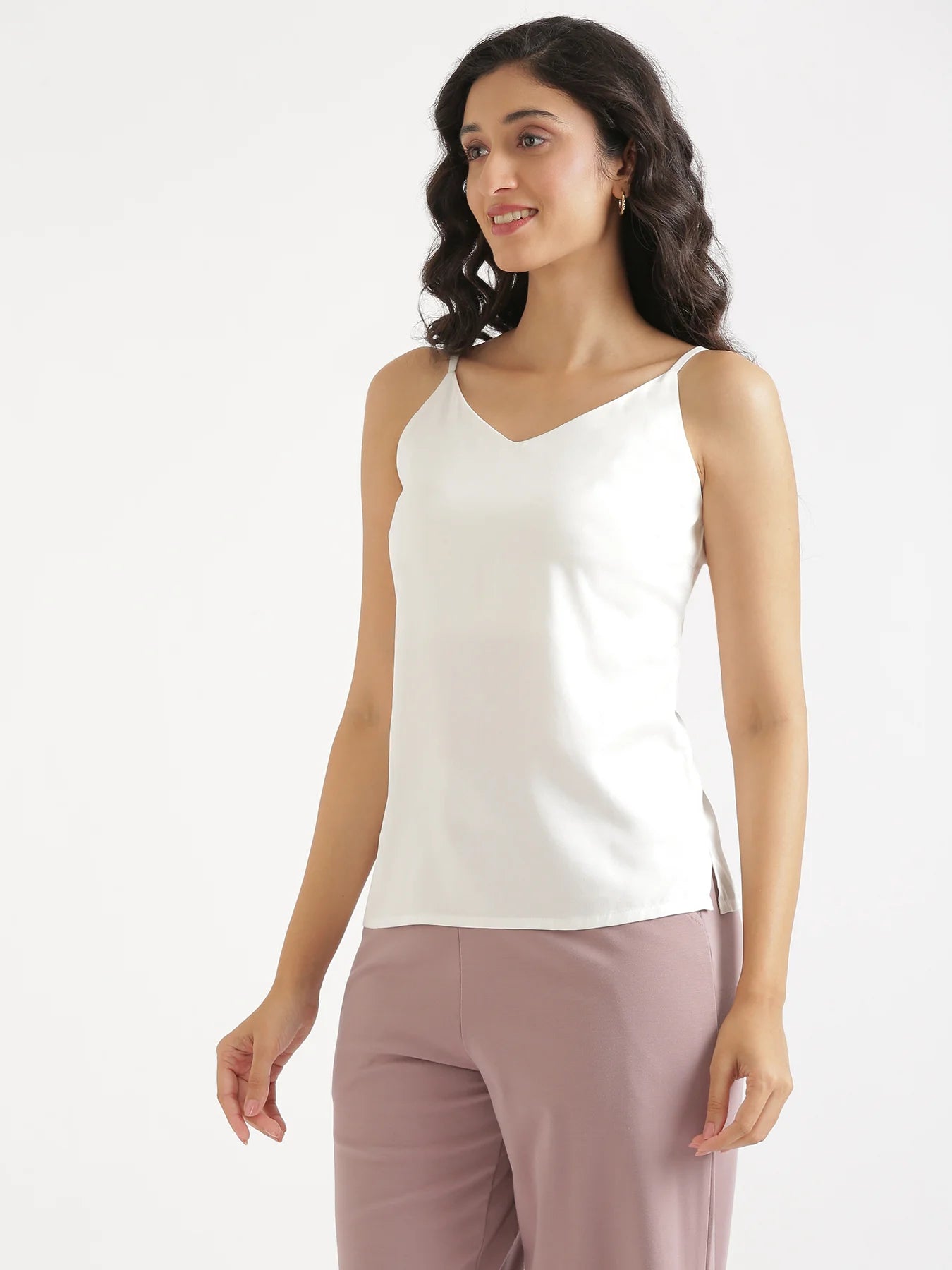 Women White Flowy Camisole Top