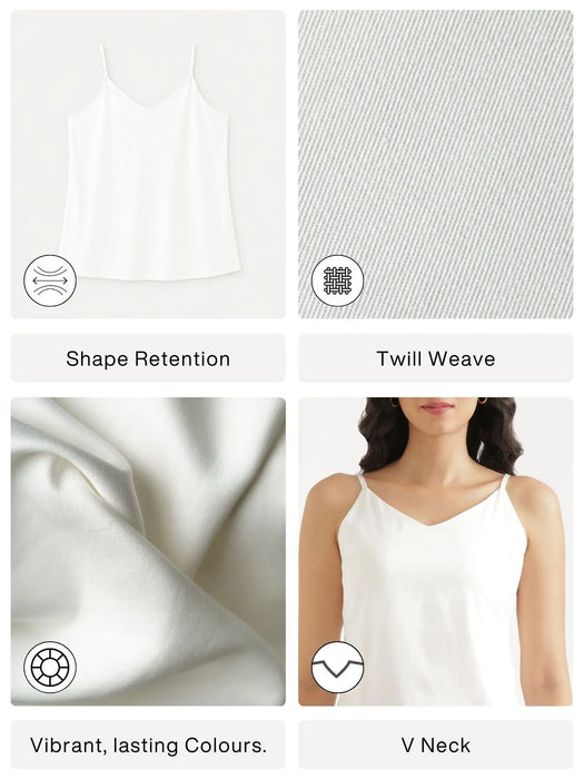 Women White Flowy Camisole Top