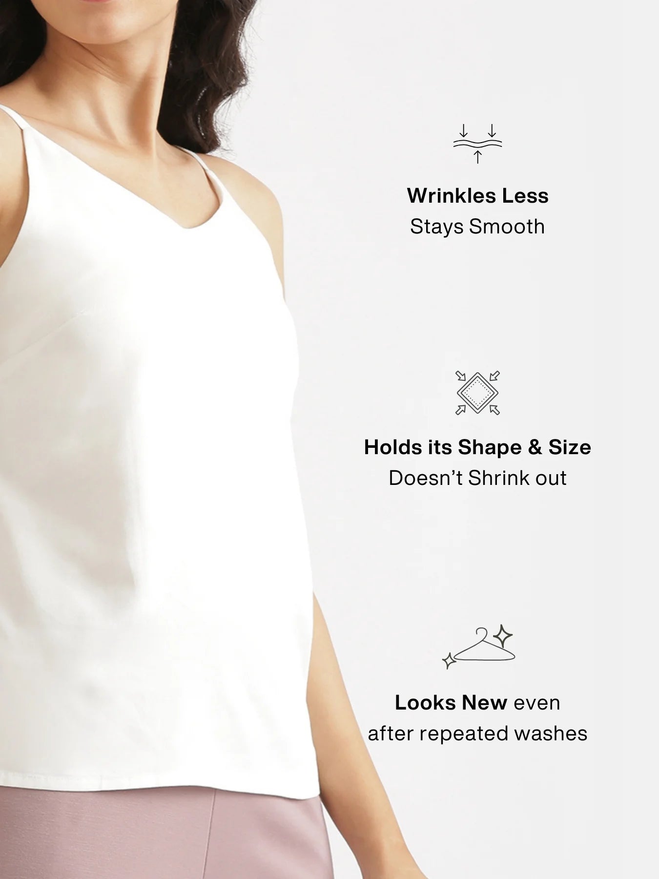 Women White Flowy Camisole Top