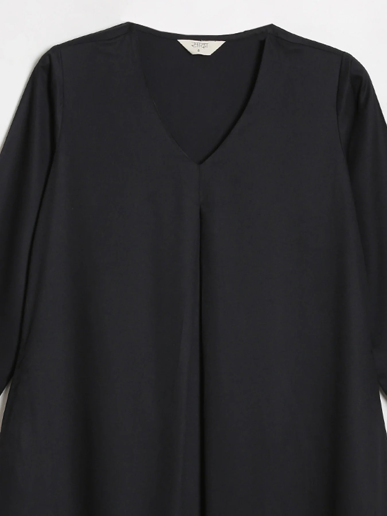 Women Black Flowy Pleated Kurta