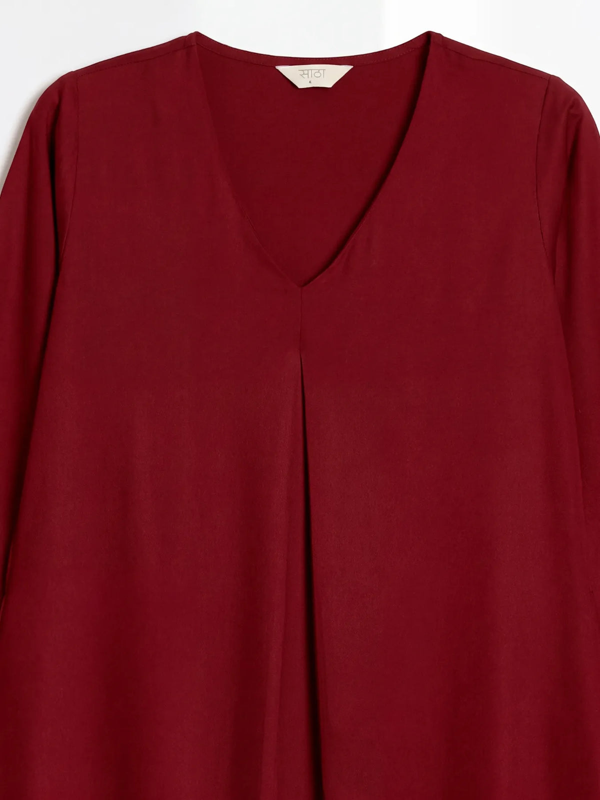 Women Maroon Flowy Pleated Kurta