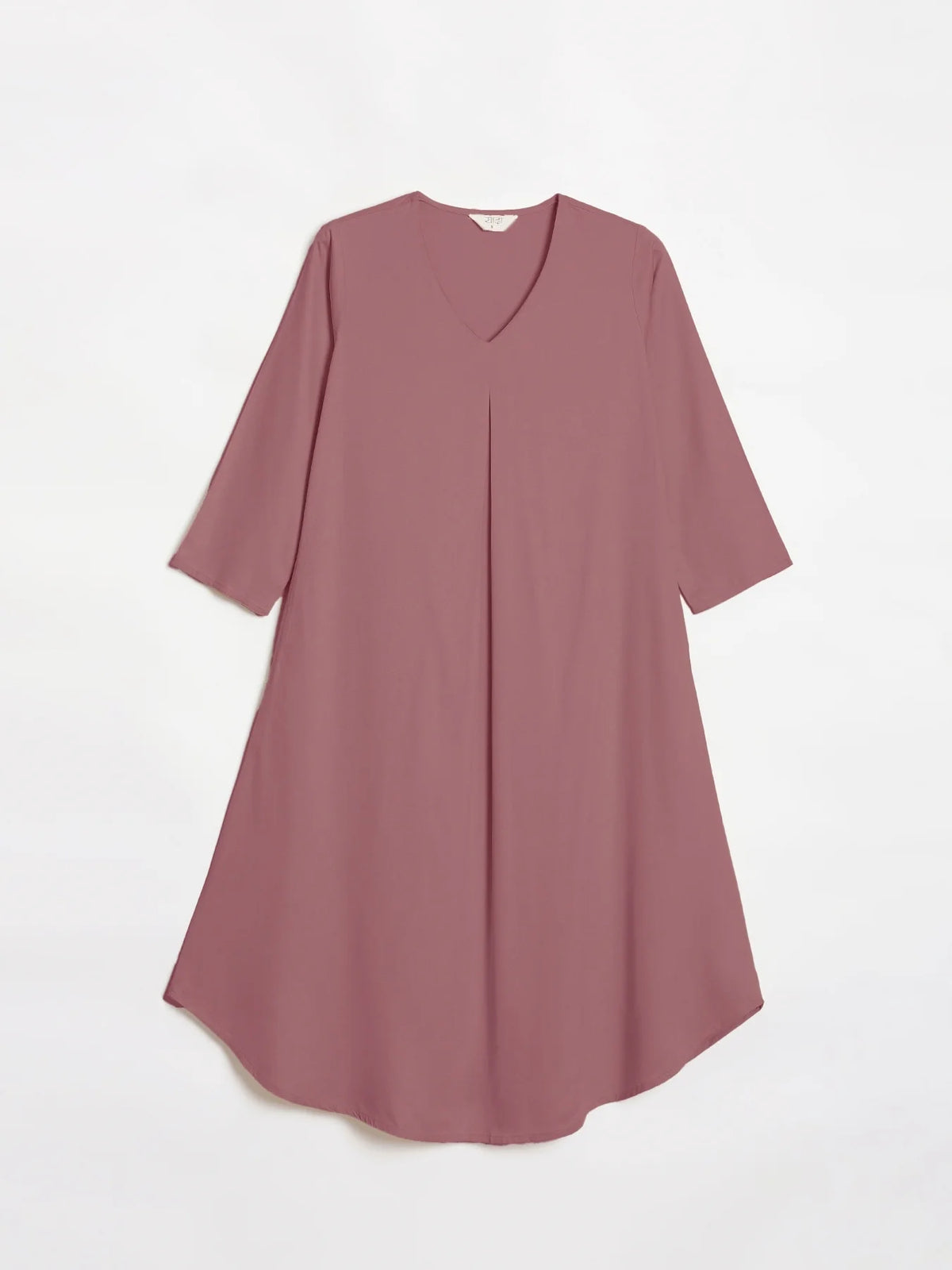 Women Rose Taupe Flowy Pleated Kurta