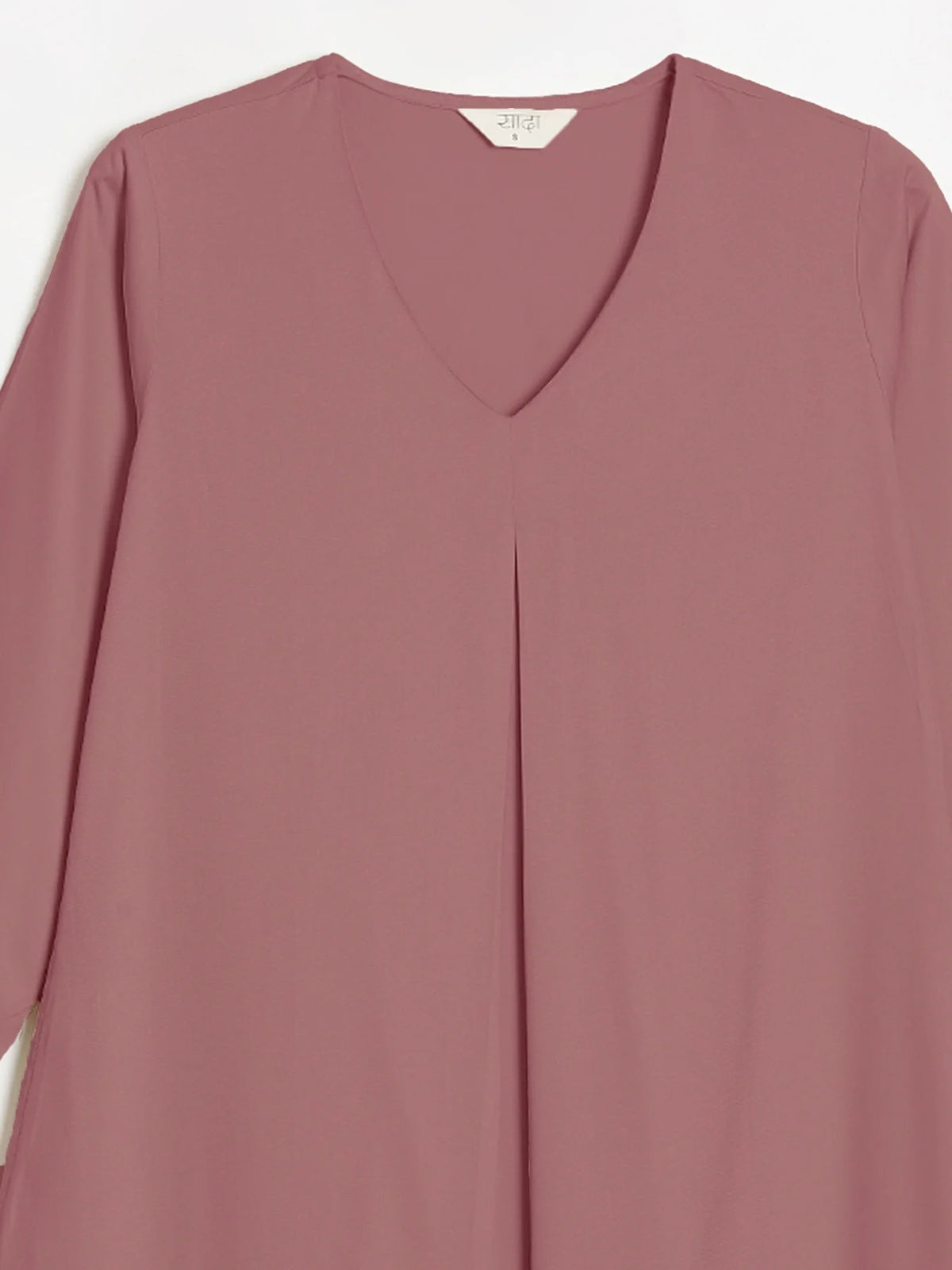 Women Rose Taupe Flowy Pleated Kurta