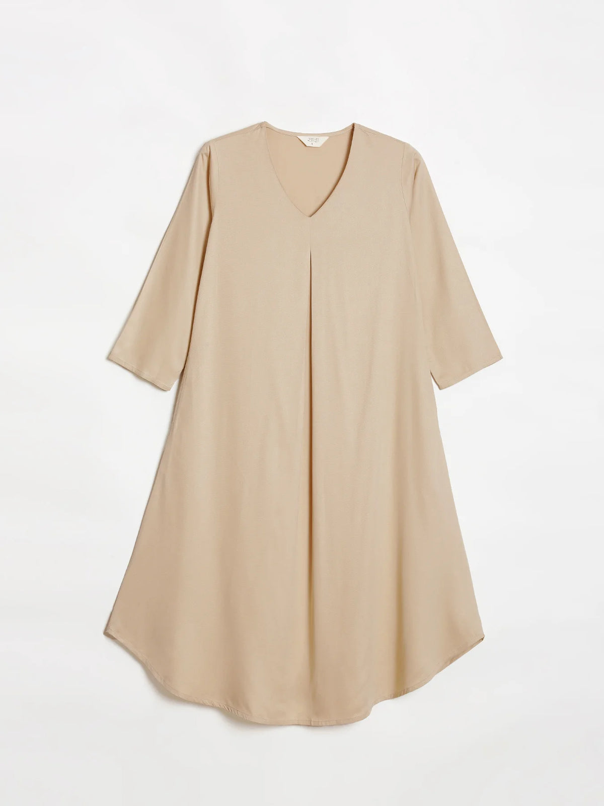 Women Taupe Flowy Pleated Kurta