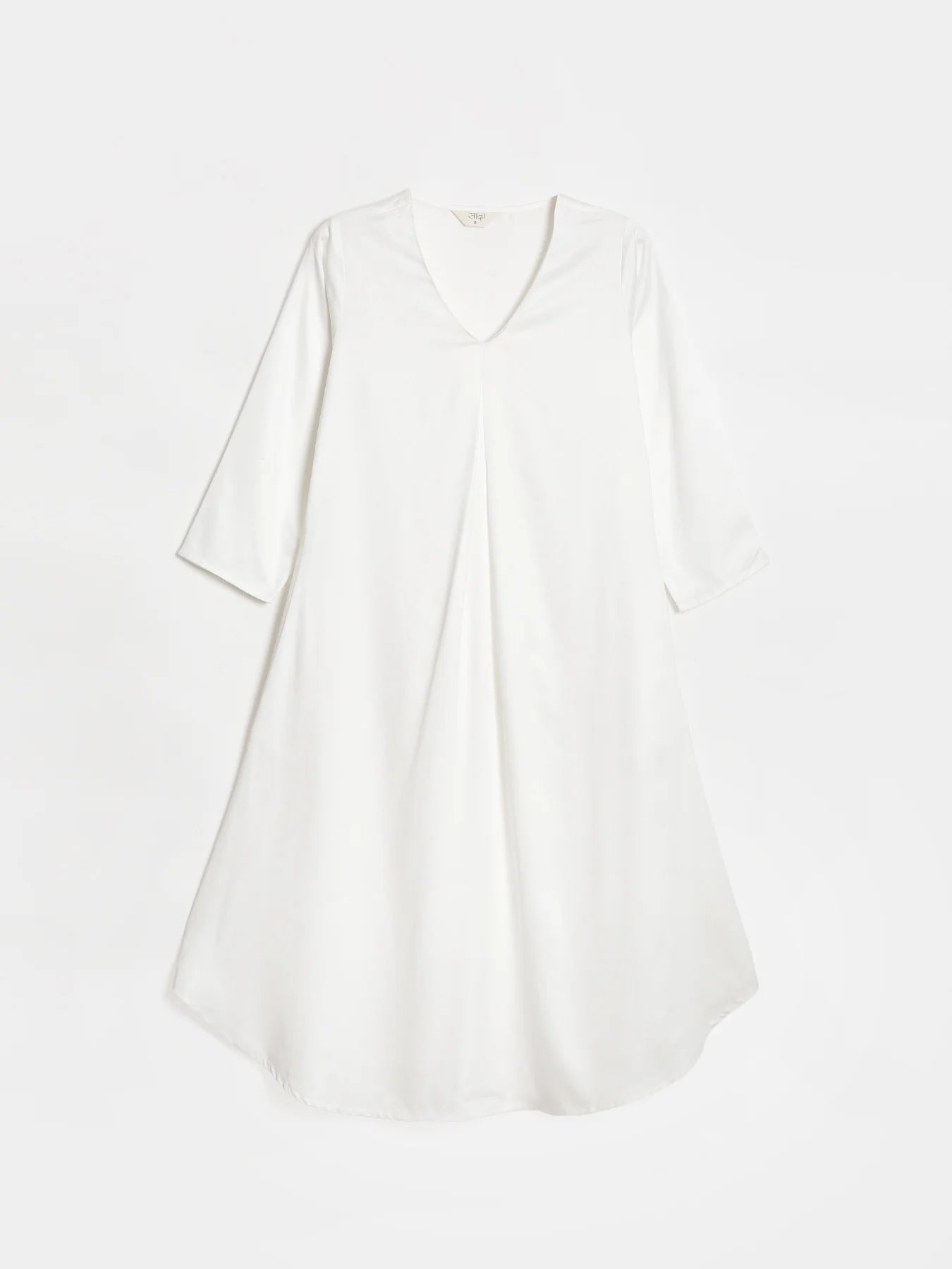 Women White Flowy Pleated Kurta