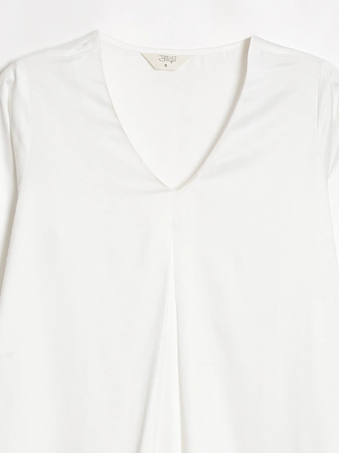 Women White Flowy Pleated Kurta