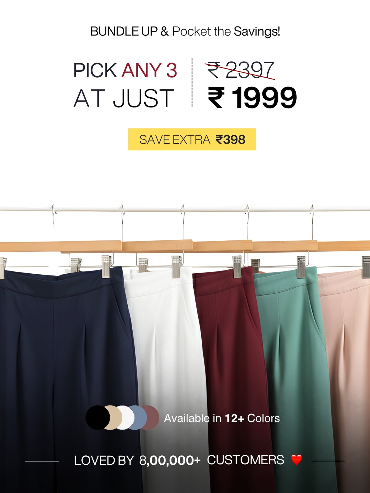 Pick Any 3 Women Viscose Palazzo Pant