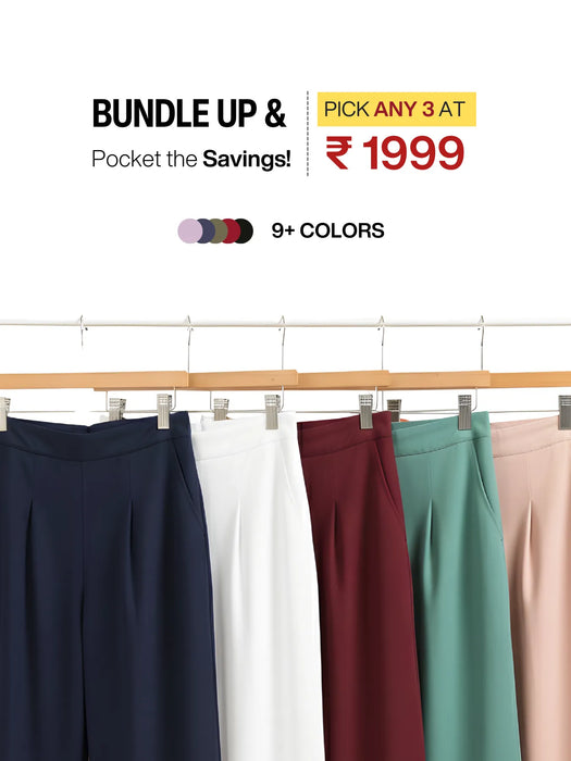 Pick Any 3 Women Viscose Palazzo Pant